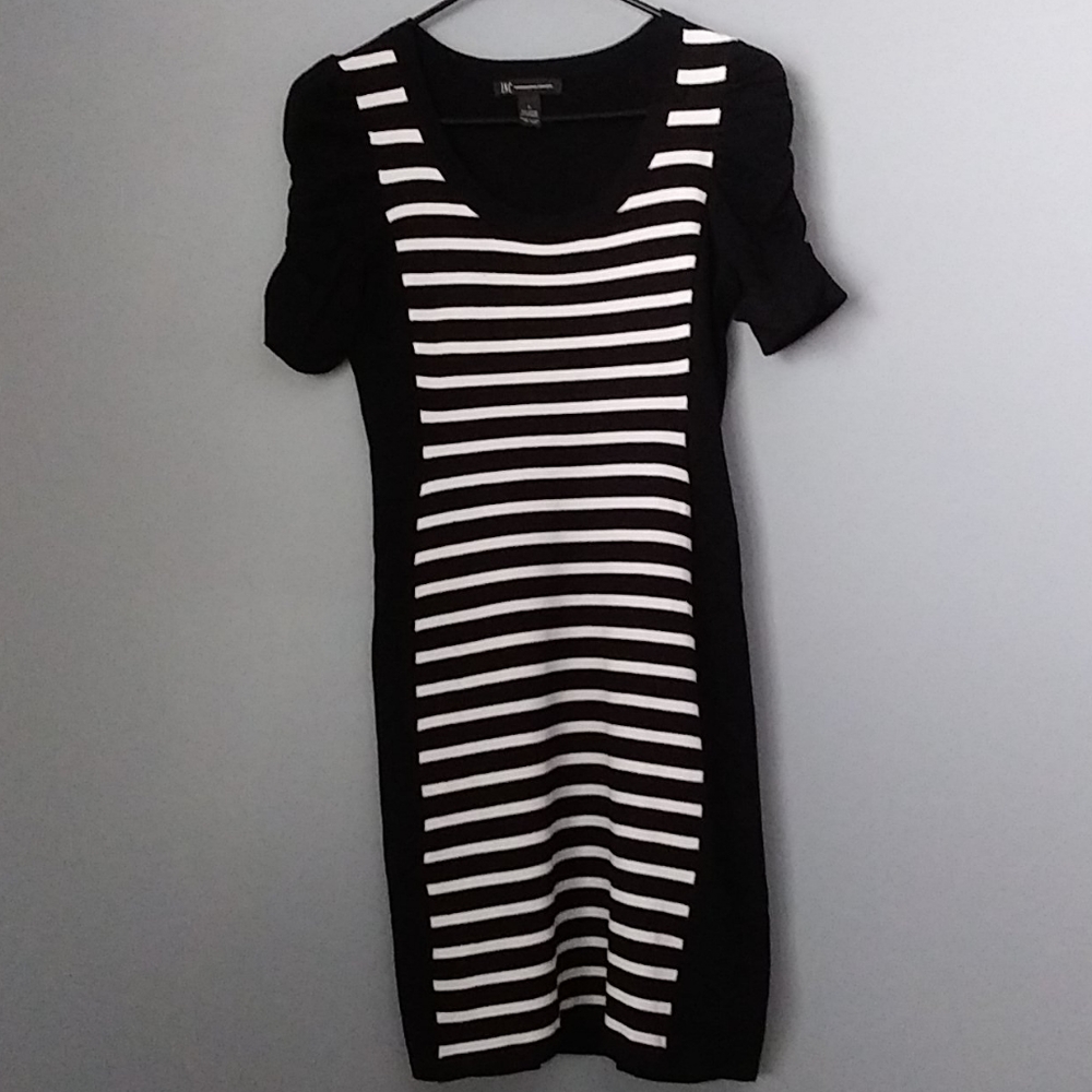 Inc black and white dress size S
